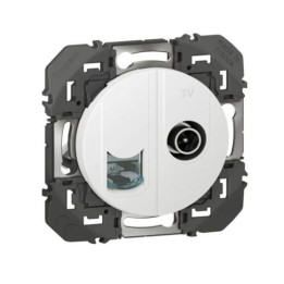 Legrand - Prise TV  et RJ45 CAT6 STP Dooxie - finition Blanc  - Réf : 600352