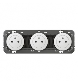 Legrand - Triple prise de courant 2P+T Surface Dooxie précâblées - 16A - Blanc - Réf : 600333
