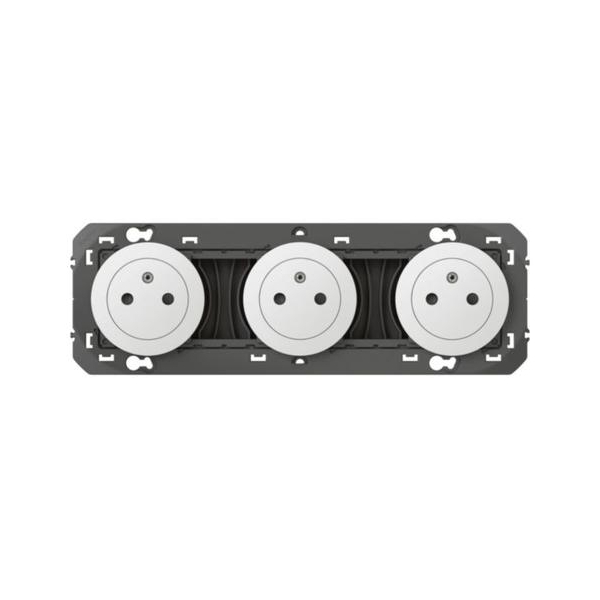 Legrand - Triple prise de courant 2P+T Surface Dooxie précâblées - 16A - Blanc - Réf : 600333