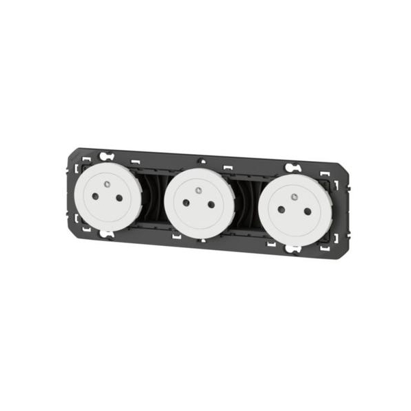Legrand - Triple prise de courant 2P+T Surface Dooxie précâblées - 16A - Blanc - Réf : 600333