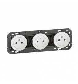 Legrand - Triple prise de courant 2P+T Surface Dooxie précâblées - 16A - Blanc - Réf : 600333