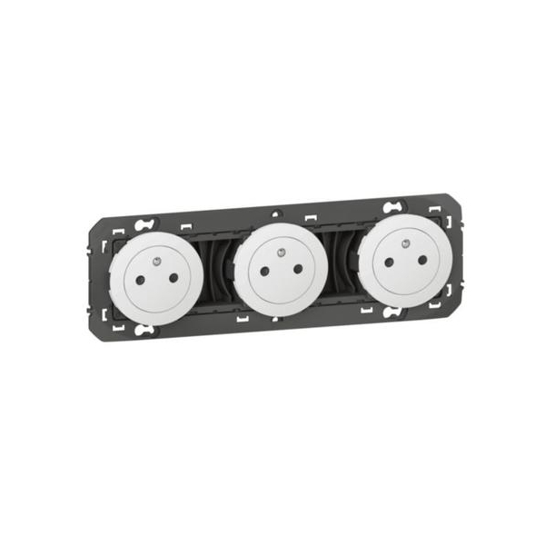 Legrand - Triple prise de courant 2P+T Surface Dooxie précâblées - 16A - Blanc - Réf : 600333