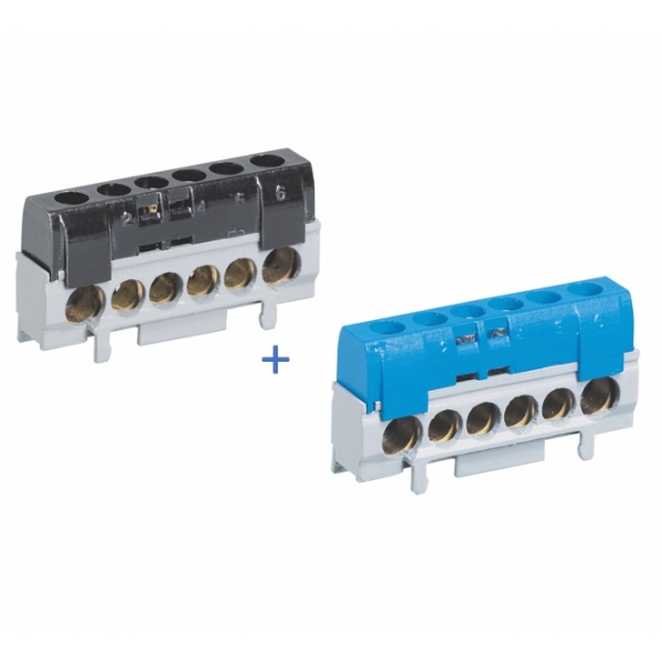 Legrand - Bornier isolé Phase + Neutre - Réf : 004816+004815