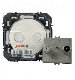 Legrand - Prise TV-SAT étoilé blindée Dooxie - finition Blanc - Réf : 600356