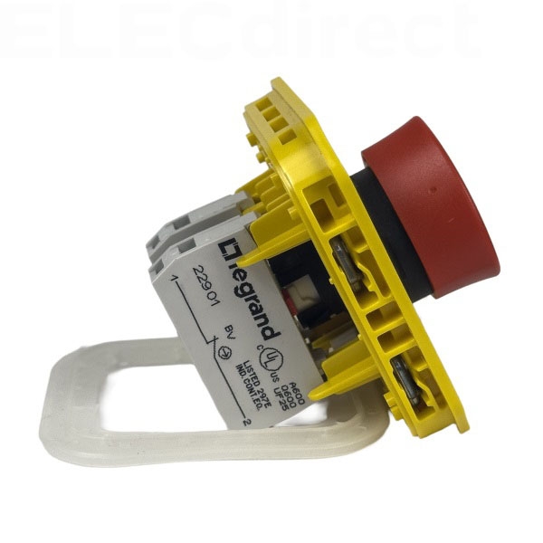 Legrand - Plexo - Coup de poing d'urgence - poussoir - Encastré - déverrouillage 1/4 tour - IP55/IK08 - Réf : 069549L+069681L