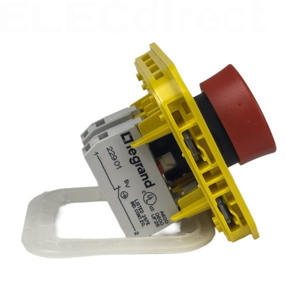 Legrand - Plexo - Coup de poing d'urgence - poussoir - Encastré - déverrouillage 1/4 tour - IP55/IK08 - Réf : 069549L+069681L