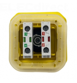 Legrand - Plexo - Coup de poing d'urgence - poussoir - Encastré - déverrouillage 1/4 tour - IP55/IK08 - Réf : 069549L+069681L