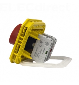 Legrand - Plexo - Coup de poing d'urgence - poussoir - Encastré - déverrouillage 1/4 tour - IP55/IK08 - Réf : 069549L+069681L