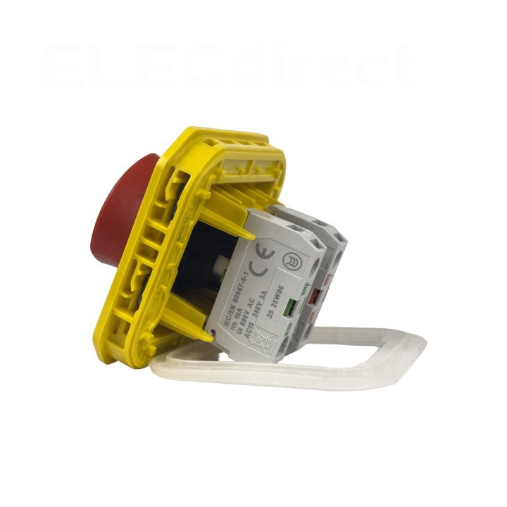 Legrand - Plexo - Coup de poing d'urgence - poussoir - Saillie - déverrouillage 1/4 tour - IP55/IK08 - Réf : 069549L+069651L