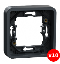 Schneider - Mureva Styl - LOT de 10 cadres 1 poste - encastré - IP55 - IK08 - gris - MUR34107