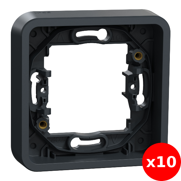Schneider - Mureva Styl - LOT de 10 cadres 1 poste - encastré - IP55 - IK08 - gris - MUR34107