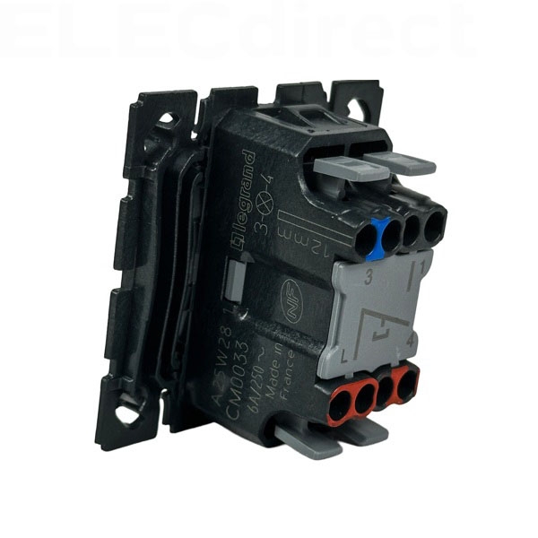 Legrand - Céliane 2024 - Poussoir avec voyant témoin complet blanc 1 poste - Réf : 080251 + CM0033 + CM0222 + CB0007 + CP0001