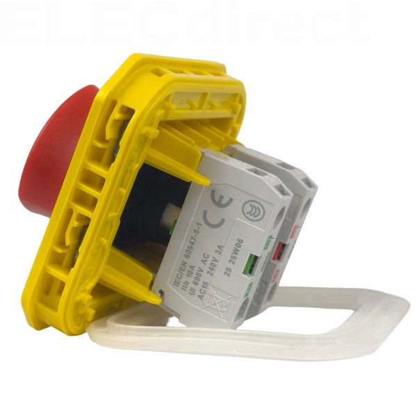 Legrand - Plexo - Coup de poing d'urgence - poussoir - Composable - déverrouillage 1/4 tour - IP55/IK08 - Réf : 069549L