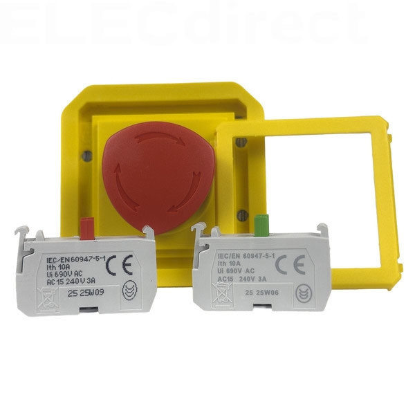 Legrand - Plexo - Coup de poing d'urgence - poussoir - Composable - déverrouillage 1/4 tour - IP55/IK08 - Réf : 069549L