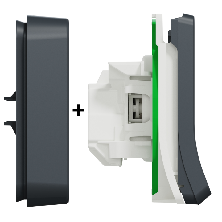 Schneider - Mureva Styl - LOT de 10 Prises 2P+T - Connexion auto - Encastré - IP55/IK08 - Gris - Ref. : MUR35036x10