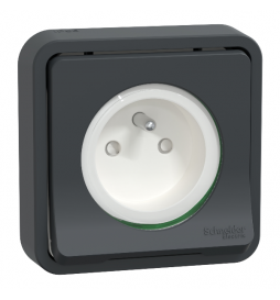 Schneider - Mureva Styl - Prise 2P+T - encastré - IP55 - IK08 - connexion auto - noir - Réf : MUR35036