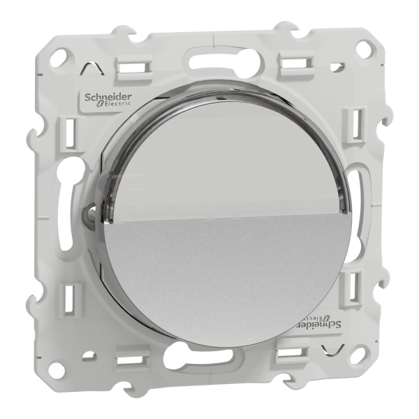 Schneider - Poussoir Porte Etiquette Odace - Alu - Réf : S530266