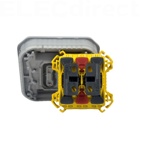 Legrand Plexo - Commande double - 3 fonctions - composable - étanche - IP55/IK08 - Gris - Réf : 069525L