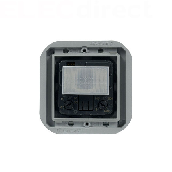 Legrand - Plexo - Détecteur mural universel - Infrarouge - Saillie - Blanc- IP55/IK07 - Réf : 069520LA+069689L