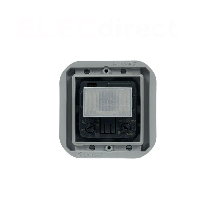Legrand - Plexo - Détecteur mural universel - Infrarouge - Saillie - Blanc- IP55/IK07 - Réf : 069520LA+069689L