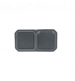 Legrand Plexo - PC 2P+T - 16A - 250V + Va-et-Vient 10A - Complet saillie - Anthracite - IP55/IK08 - Réf : 070067