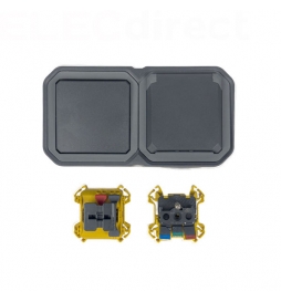 Legrand Plexo - PC 2P+T - 16A - 250V + Va-et-Vient 10A - Complet saillie - Anthracite - IP55/IK08 - Réf : 070067