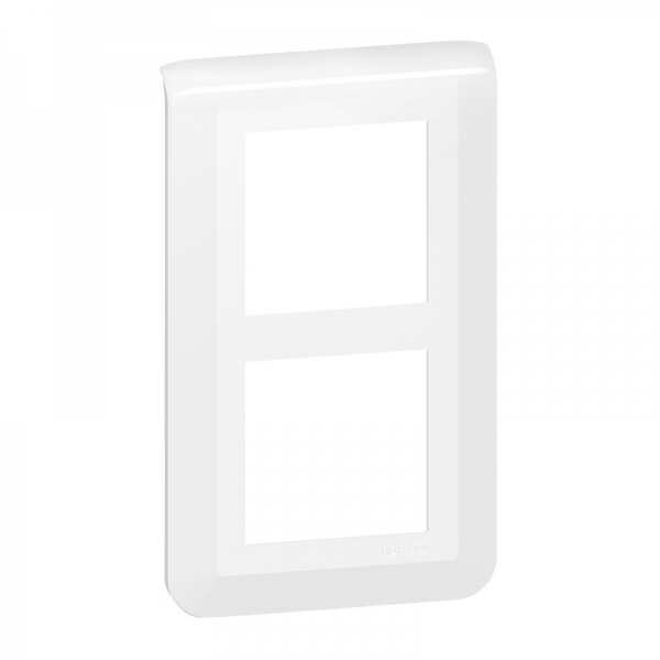 Legrand Mosaic - Plaque 2 x 2 modules - 2 postes (4M) - pour rénovation - en. 57mm - vertical - Réf : 078854L