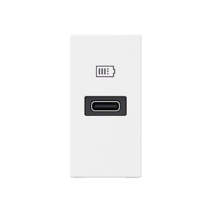 Legrand - Prise chargeur USB- C - 3A/20W - 1 Port - Blanc - Mosaic - Réf : 077690L