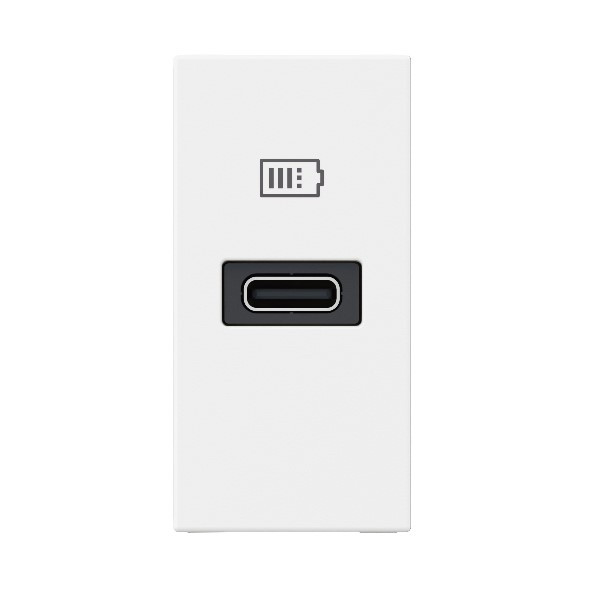 Legrand - Prise chargeur USB- C - 3A/20W - 1 Port - Blanc - Mosaic - Réf : 077690L