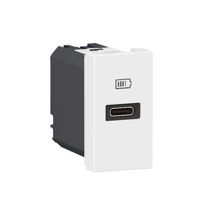 Legrand - Prise chargeur USB- C - 3A/20W - 1 Port - Blanc - Mosaic - Réf : 077690L