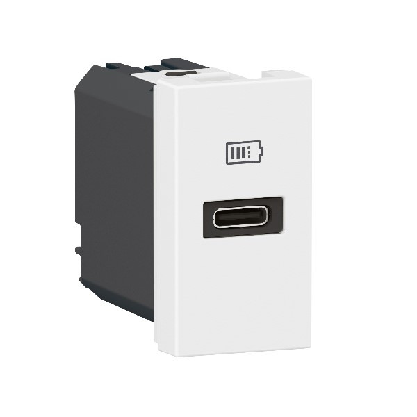 Legrand - Prise chargeur USB- C - 3A/20W - 1 Port - Blanc - Mosaic - Réf : 077690L