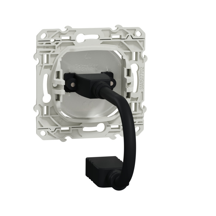 Schneider - Odace 2011 - Prise HDMI Type A - Blanc - Réf : S520462