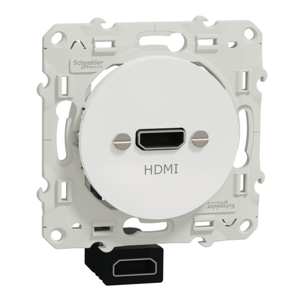 Schneider - Odace 2011 - Prise HDMI Type A - Blanc - Réf : S520462