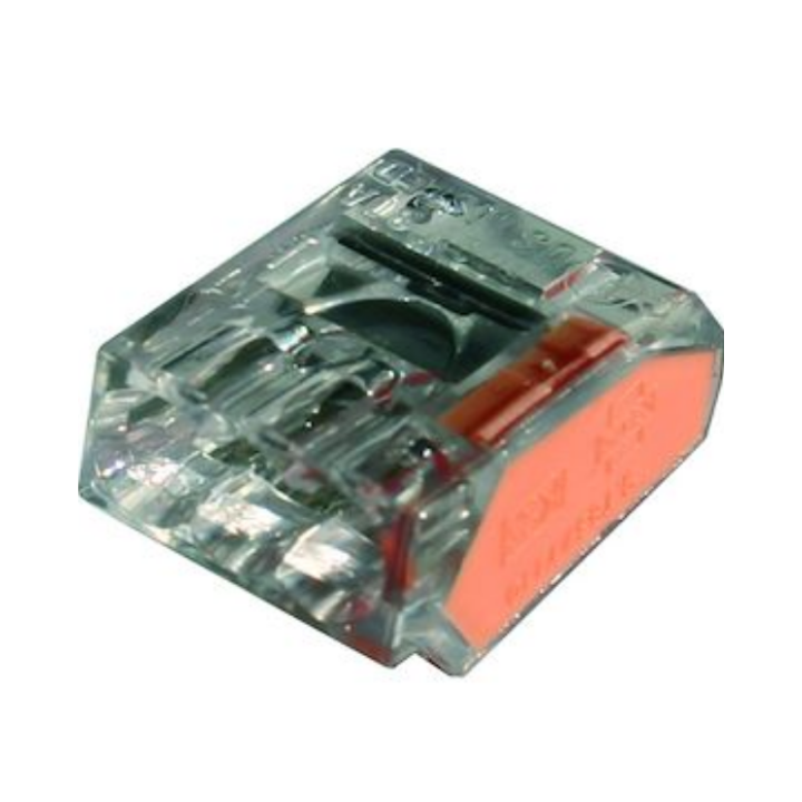 Capri - Bornes automatique 3 entrées pour fil rigide 0,5 à 2.5mm² (boite de 100 connecteurs) - Réf : 309285
