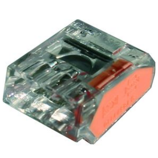 Capri - Bornes automatique 3 entrées pour fil rigide 0,5 à 2.5mm² (boite de 100 connecteurs) - Réf : 309285