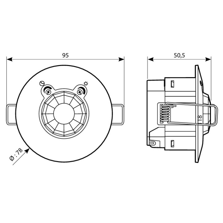 Legrand - Détecteur de mouvement PIR 360° portée 8m IP41 - Plafond - Blanc - encastré - Réf : 048944