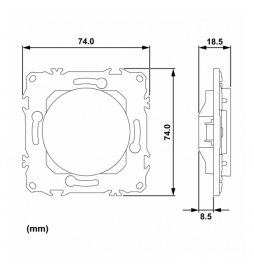 Schneider - Odace 2025 - Obturateur - pré-perçage pour sortie de câble - blanc craie - Réf : S920666
