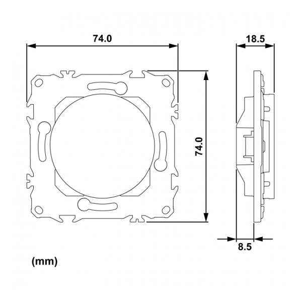 Schneider - Odace 2025 - Obturateur - pré-perçage pour sortie de câble - blanc craie - Réf : S920666