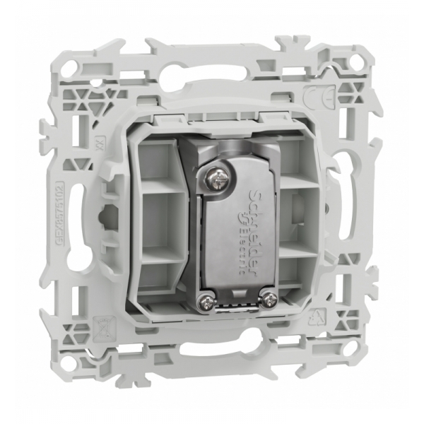 Schneider - Odace 2025 - prise TV simple mâle - sortie coaxiale - blanc craie - Réf : S920445