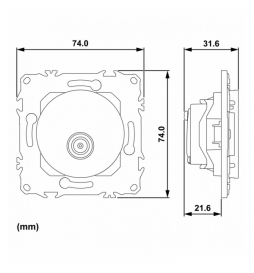 Schneider - Odace 2025 - prise TV simple mâle - sortie coaxiale - blanc craie - Réf : S920445