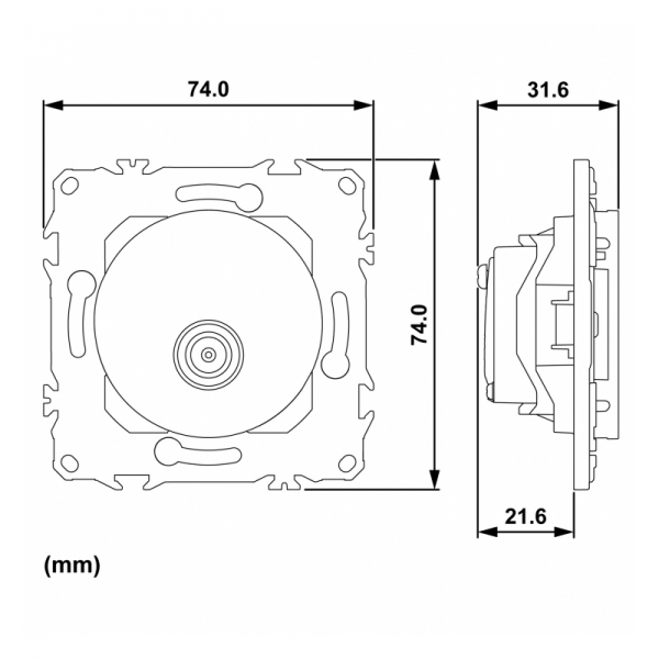 Schneider - Odace 2025 - prise TV simple mâle - sortie coaxiale - blanc craie - Réf : S920445