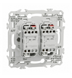 Schneider - Odace 2025 - double va-et-vient ou poussoir - 10AX - blanc craie - Réf : S920214