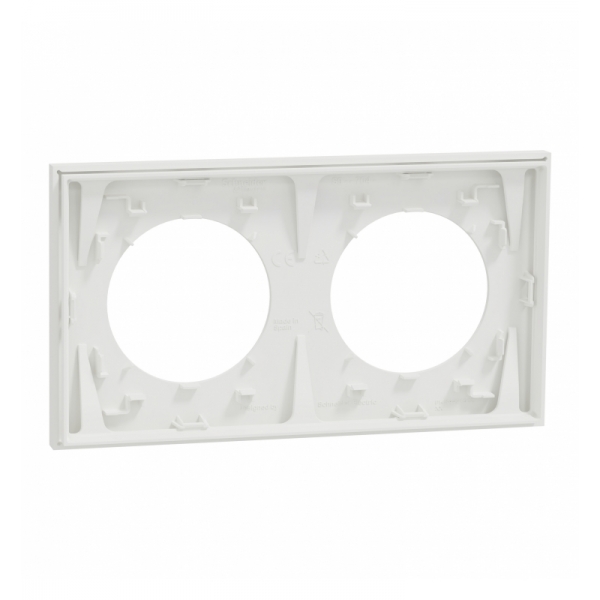 Schneider - Odace 2025 - plaque de finition 2 postes - couleur Blanc craie - Réf : S920704