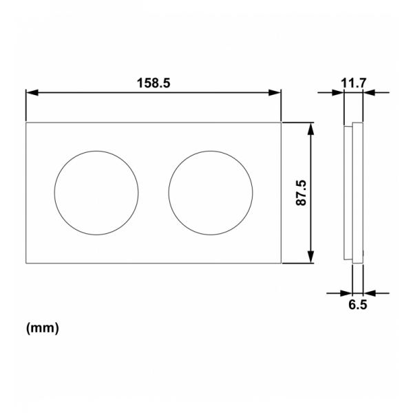 Schneider - Odace 2025 - plaque de finition 2 postes - couleur Blanc craie - Réf : S920704