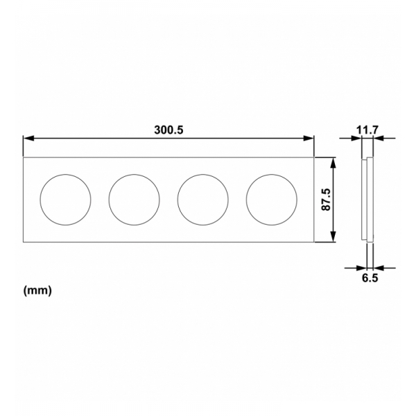 Schneider - Odace 2025 - plaque de finition 4 postes - couleur Blanc craie - Réf : S920708