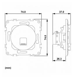 Schneider - Odace 2025 - prise RJ45 - Cat6 UTP grade 1 à 2 - blanc craie - Réf : S920475