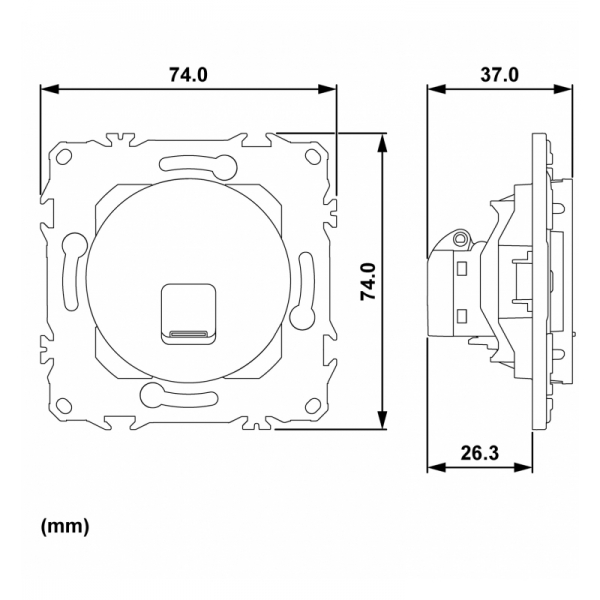 Schneider - Odace 2025 - prise RJ45 - Cat6 UTP grade 1 à 2 - blanc craie - Réf : S920475
