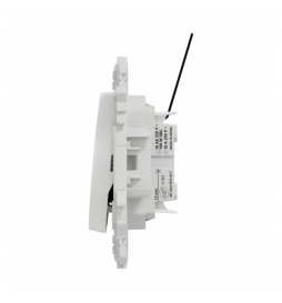 Schneider - Odace 2025 - va-et-vient ou poussoir lumineux/témoin LED verte 0,15mA - 10AX - blanc craie - Réf : S920263