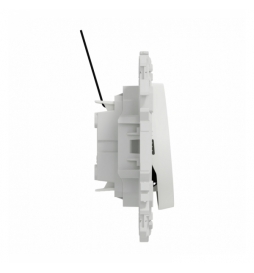 Schneider - Odace 2025 - va-et-vient ou poussoir lumineux/témoin LED verte 0,15mA - 10AX - blanc craie - Réf : S920263