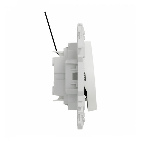 Schneider - Odace 2025 - va-et-vient ou poussoir lumineux/témoin LED verte 0,15mA - 10AX - blanc craie - Réf : S920263